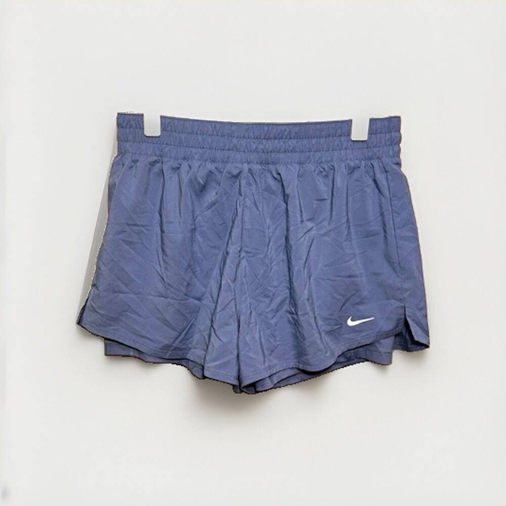 Nike One Dri-FIT High Waisted 3” 2-in-1 Shorts Womens L Indigo NWT DX6016-499